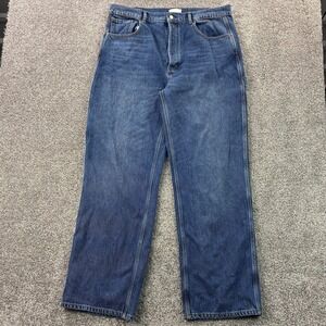 Boyish The Ziggy Carpenter Jeans Women's 32 Blue Wide Leg Baggy Button Fly Denim